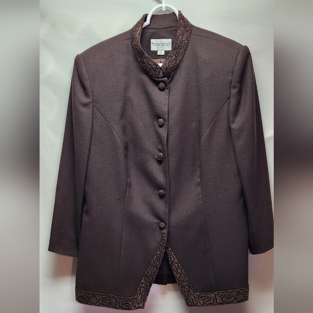 BEADED WOOL 2PC John Meyer of Norwich SUIT sz 16w